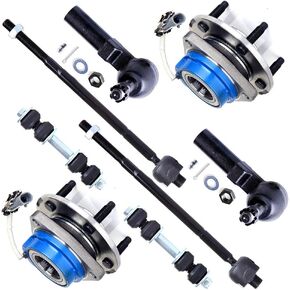 SCITOO 8pcs Wheel Hub Assembly Suspension Kit - Fit for Oldsmobile Aurora for Cadillac DeVille for Buick Lesabre Park for Pontiac Front Sway Bar Link Inner & Outer Tie Rod Wheel Hub Bearing - 513121F