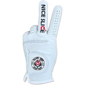 Nice Slice Premium 100% Cabretta Leather Tour Men's Golf Glove Men Left Men's Grip Hand Funny Golfer Gift Durable Large White Weather