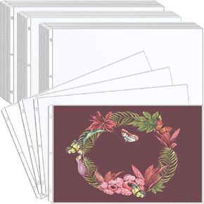 Vmiapxo 50 حزمة من واقيات الأوراق الشفافة مقاس 11 × 17 بوصة لـ 3 مجلدات حلقية، غلاف بلاستيكي للحمل الجانبي شديد التحمل بحجم دفتر الأستاذ، واقيات صفحات بلاستيكية للأعمال الفنية للمستندات الأرشيفية in Kuwait