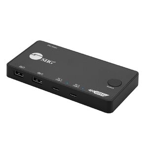 SIIG 2x1 USB C KVM Switch for 2 Computers 1 Monitor, HDMI 4K 60Hz, Support MacBook iPad Pro ThinkPad Ideapad & Elitebook (CE-KV0B11-S1)