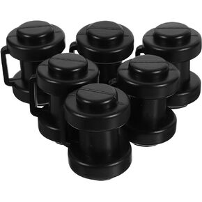 Baluue 6pcs Trampoline End Caps Trampoline Enclosure Pole Cap Safety Caps Bounce Replacement Part for Trampoline Net Black