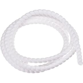 Flexible Cable Organizer Spiral Cable Protector Cable Wire Wrap, [for Cord Management] - 8mm x 12mm / 2M / White