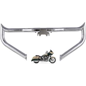 1.5" Crash Bar Engine Guard Highway Freeway Bar for Harley Davidson Road King Street Glide Electra Glide 2014-2023 (Black)