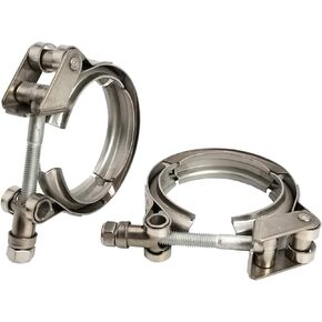 GaeaAuto 2 X 2.5 Inch Quick Release V Band Clamp Stainless Steel for Turbocharger Downpipe