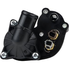 BHB Engine Thermostat Housing with Sensor Compatible with Ford Explorer 00-01, Explorer Sport Trac 01-05, Ranger 01-11 & Mazda B4000 01-08 & Mercury Mountaineer 00-01