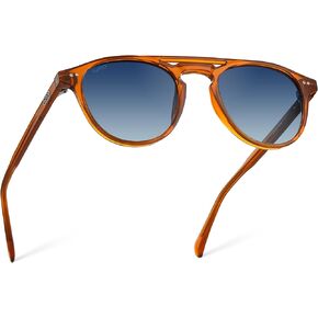 WearMe Pro Urban Men's Square Sunglasses: Double Bridge Design, Modern Round Frames and Polarized Lenses