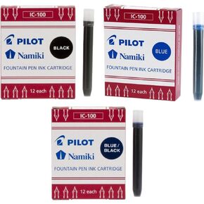 Pilot Namiki IC100 Fountain Pen Ink Cartridge Black, Blue, Blue/Black (69100-69101 - 69102)