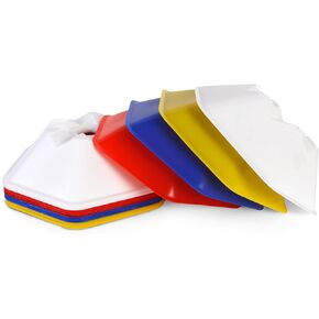GSi Agility Training Hexa Cones - 20 Cones with 4 Colors Option - for Kids and Dog Training - Convertible Cone/Hurdle