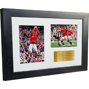 Kitbags & Lockers 12x8 A4 Cristiano Ronaldo Manchester United Signed Autograph Photo Photograph Picture Frame Poster Gift Gold, Black, 323mm x 342mm x 1.5mm