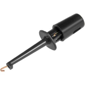 uxcell 15 Pcs 42mm Length Test Hook Clip Solderable for Multimeters PCB Tester Grabber Black