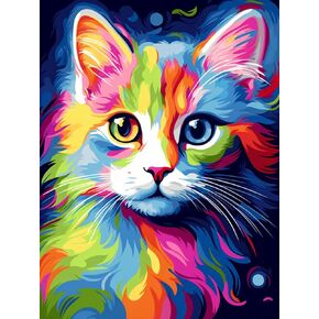 FITIMOLO Paint by Numbers for Adults Kids Beginner Students Without Frame, DIY Oil Painting Set, 16 * 20 inch Canvas Paintbrushes Acrylic Paint Kits, Gift, Home Decor, Cats-a