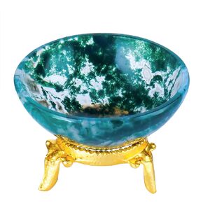 FASHIONZAADI Black Decorative Bowl - Wiccan Altar Supplies - Bowl Decor - Living Room Accessories - Reiki Gifts - Black Tourmaline Crystal - Good Luck - Home Decor Tray Dish