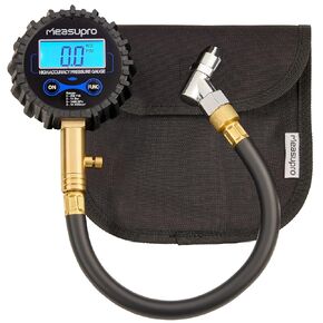 MeasuPro Digital Tire Pressure Gauge with Built-in Air Bleeder Valve, Backlit LED - 100 PSI Easy Read Air Gauge for Cars, Trucks, Motorcycles, Bikes - Mechanic Certified ANSI Accurate