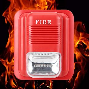Fire Alarm Dc12V/24V Sound and Light Fire Alarm Warning Strobe Siren Alert Safety System Sound and Light Alarm