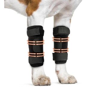 Dog Leg Brace for Front Back Ankle, 1 Pair Dog Front Leg Brace with Strips, Dog Acl Brace Hind Leg for Carpal Support,Dog Leg Sleeve for Carpal Support Prevents Injuries & Sprains,S
