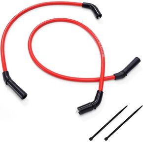 Spark Plug Wires Compatible with Harley H-D FLT FLHT FLHR FLTR 2009-2015, Thickness 10mm, Red Color