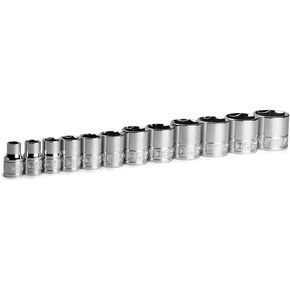 Capri Tools 3/8 in. Drive Shallow and Deep Chrome Socket Set, 6-Point, 5/16 to 1 in, 24-Piece