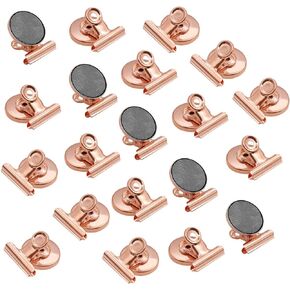 Coideal Fridge Magnetic Clips Round - 20 Pack Strong Metal Refrigerator Magnet Clip 30mm Wide Scratch-Free for Whiteboard School Teaching Office Kitchen Use (Rose Gold)