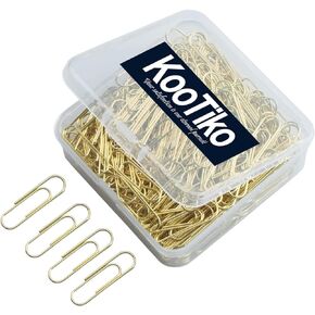 Gold Cute Paper Clips Small, 300 Pcs Smooth Stainless Steel Paperclips Small for Office, School, Home Supplies Wedding Women Girls Kids Students (1 inch/ 28mm)