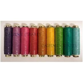 Sue Spargo Ellana Wool Blend Thread for Embroidery - Nine 70-Yard Spools, Matches The ''House" Colorway 3 Wool Applique Pack