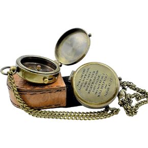 MAH Brass Handmade Compass for Religious Gifts, Confirmation Gift, Baptism Gifts, Best Easter, Christian Gifts for Men, Catholic Gifts, Birthday Gifts, Gifts for Teen Age, Graduation Gifts