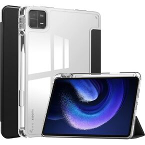 Smart Case with Pen Holder for Xiaomi Pad 6 / Pad 6 Pro (2023) 11 inch, Ratesell Transparent Hard Shell Back Trifold Smart Cover Protective Slim Case for Xiaomi Mi Pad 6 /Pad 6 Pro Blue