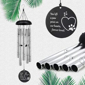 ASTARIN 30 Inches Dog Memorial Wind Chimes with Dog Paw Print, Pet Memorial Wind Chimes for Dogs to Make You Remember Your Pet, Unique Sympathy and Remembrance Gift for Pet Owner
