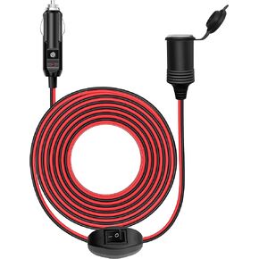 CYNROFVEN 12V Extension Cord - Reliable 12V Cigarette Lighter Plug with On Off Switch - Versatile Extension Socket for Vehicles