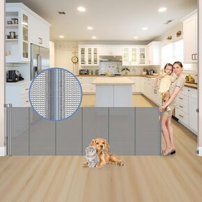 Reinforced 90 Inch Retractable Baby Gates Extra Wide Baby Gate with Reinforced Strips Retractable Dog Gate for The House Extra Wide Outdoor Retractable Gate Extra Long Baby Gate for Large Openings