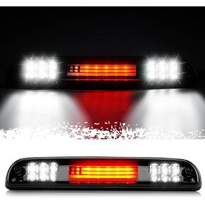 3rd Third Brake Light for Ford F250 F350 Super Duty Explorer Ranger Mazda B series Cargo Light Center High Mount Dual Row LED Lamp Tail Light Electroplating Housing (Smoked)