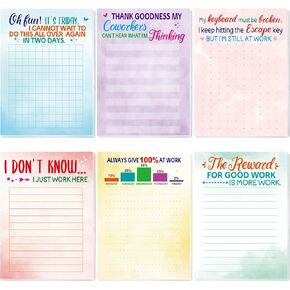 Funny Notepads with Sayings Novelty Memo Pads Christmas Gag Gift for Office Work Coworker Staff 6 Pack