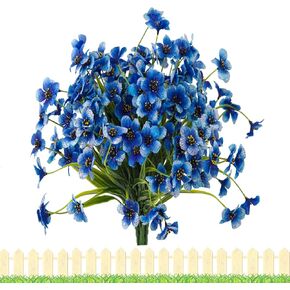 HDZWBNFY Artificial Outdoor Flowers 12 Bunches of UV Resistant Artificial Flowers, Used for Decoration (Blue2) in Saudi Arabia
