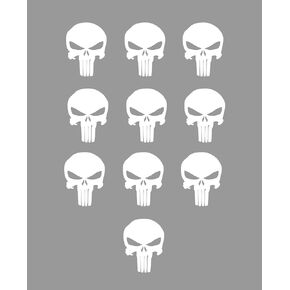 10 ملصقات صغيرة من الفينيل على شكل جمجمة شريرة، رقعة جرافيك HTV جاهزة لتطبيق النقل، ديكور الحرف اليدوية للملابس، اختيار اللون، يمكن كي أي شيء تقريبًا (أبيض) in Kuwait