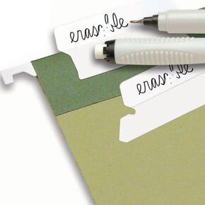 Jokari Label Once Erasable Hang Tabs Starter Kit with 20 Tabs, Eraser and Pen