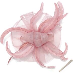 Yokawe Women's Fascinator Hat Organza Feather Headwear Tea Party Hats Kentucky Derby Headband for Church Wedding Cocktail