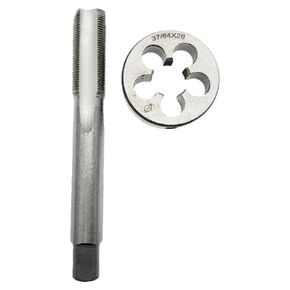 37/64-28(.578-28.578x28) Tap & Die Set RH Right Hand Machine Screw Tap, 37/64-28 Tap Threading Tool 37/64X28 Die Round, 37/64-28 Thread Tap and Die RH Straight Fluted Machine