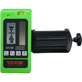 جهاز استقبال ليزر VEVOR لمستوى الليزر الخطي، نطاق عمل 200 قدم، كاشف شعاع ليزر أخضر وأحمر لخط الليزر النبضي، مكبر صوت قابل للتعديل وشاشة LCD مزدوجة ومستوى فقاعات مدمج، يتضمن مشبك in Kuwait