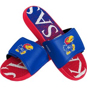 FOCO Kansas Jayhawks NCAA Mens Gradient Wordmark Gel Slide - M