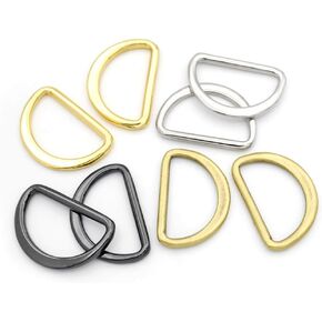CRAFTMEMORE D Rings Molded Solid Cast 3/4", 1", 1 1/4" Flat Metal D Ring Findings for Purse Craft 10 Pack PTDM (25 mm (1"), Gunmetal)