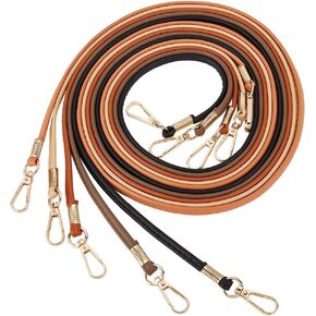 PH PandaHall 5 Colors 0.3 Inches Wide Soft Leather Straps, 52 Inches Slim Faux Leather Bag Replacement Chain, Thin Shoulder Strap with Gold Lobster Clasp for Women's Small Bags, Wallets, Clutches