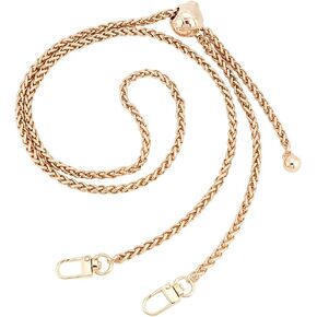 WADORN Metal Purse Chain Strap, 49.6 Inch Adjustable Shoulder Chain Strap Replacement Women CrossBody Bag Chain with Ball Bead Adjuster Alloy Bag Chain Strap for Handbag Hobo Bag Clutches, Light Gold