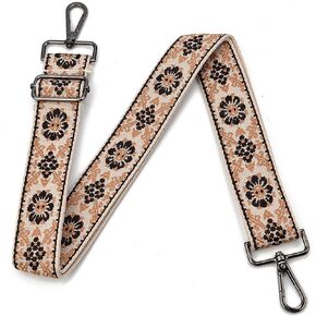 Crossbody Straps Purse Strap Wide Shoulder Strap Adjustable Replacement,Retro Jacquard Embroidery for Canvas Bags