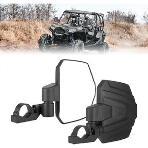 KEMIMOTO 2024 UTV Side Mirrors, 1000 XP Large Mirror Surface SXS Mirrors Fits 1.65-2 in Roll Bar Compatible with Polaris RZR Turbo John Deere Gator Pioneer Talon YXZ1000r Can Am X3 Monkey Ear Design