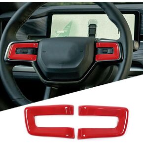 HAPPYHORSE Steering Wheel Button Frame Compatible with Rivian R1T R1S 2022 2023, ABS Steering Wheel Button Frame, Car Steering Wheel Panel Protection Frame Molded Trim (Matte Black)
