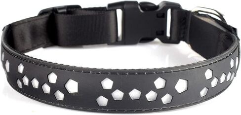 Dog Collar USB C Rechargeable LED Light Up Dog Collar Adjustable Soft Silicone Collar for Medium Large Dogs (BLACK, M(11.8-15.7")) in Kuwait