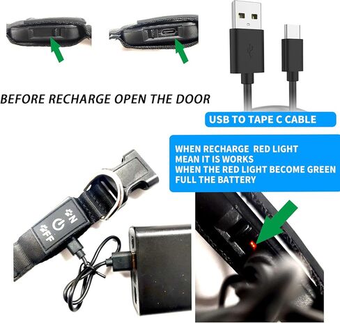 Dog Collar USB C Rechargeable LED Light Up Dog Collar Adjustable Soft Silicone Collar for Medium Large Dogs (BLACK, M(11.8-15.7")) in Kuwait