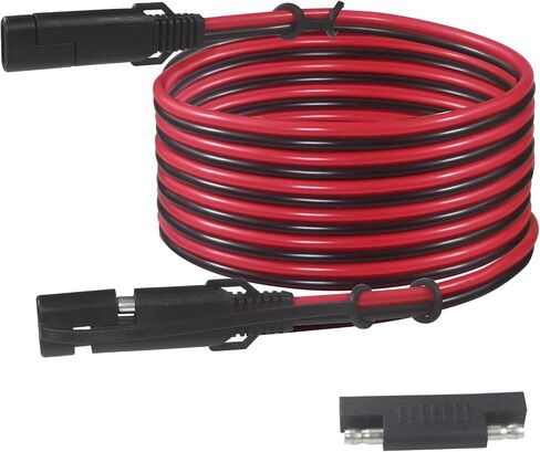 SAE 16AWG Heavy Duty 6FT Battery Charger Extension Cord with Quick Disconnect SAE 2Pin Connector and Polarity Reverse Adapter for Solar Panel Trickle Charger in Kuwait