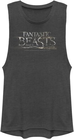 Warner Brothers Find Them Fantastic Beasts Logo Women's Muscle Tank, Charcoal, X-Large in Saudi Arabia