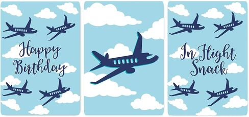 Andaz Press Blue Airplane and Clouds Birthday Party Collection, Round Circle Label Stickers, Thank You for Celebrating with US, 40-Pack, Plane Flying Theme Decor Decorations in Saudi Arabia
