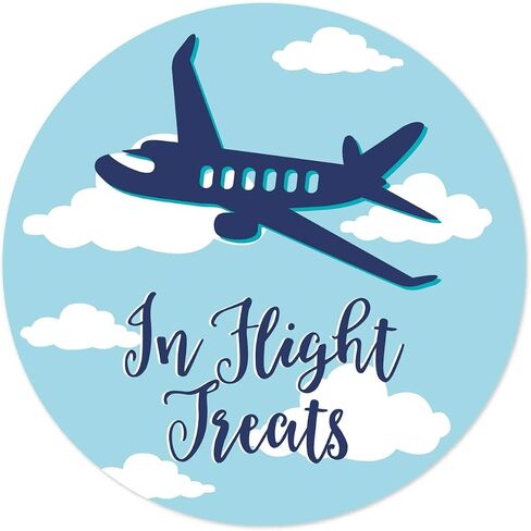 Andaz Press Blue Airplane and Clouds Birthday Party Collection, Round Circle Label Stickers, Thank You for Celebrating with US, 40-Pack, Plane Flying Theme Decor Decorations in Saudi Arabia